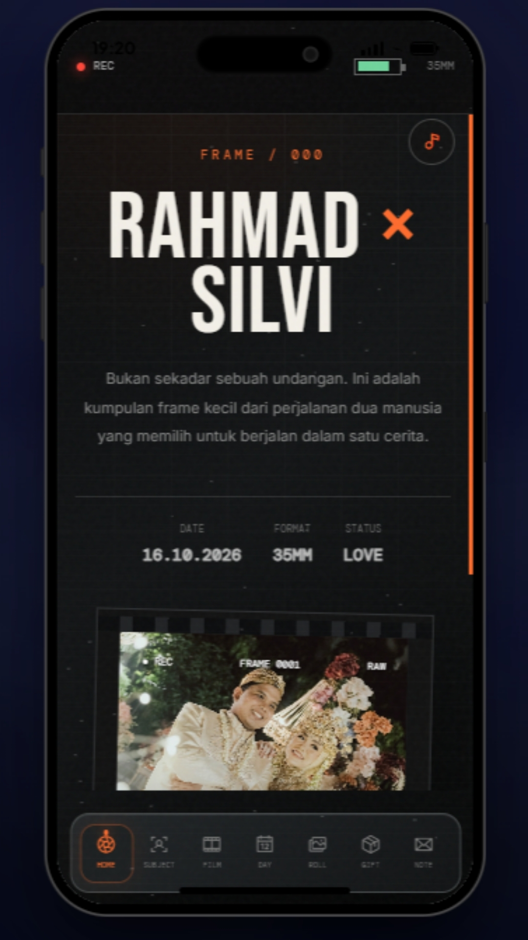 Tema Camera Lab — undangan digital Wedding & Pernikahan