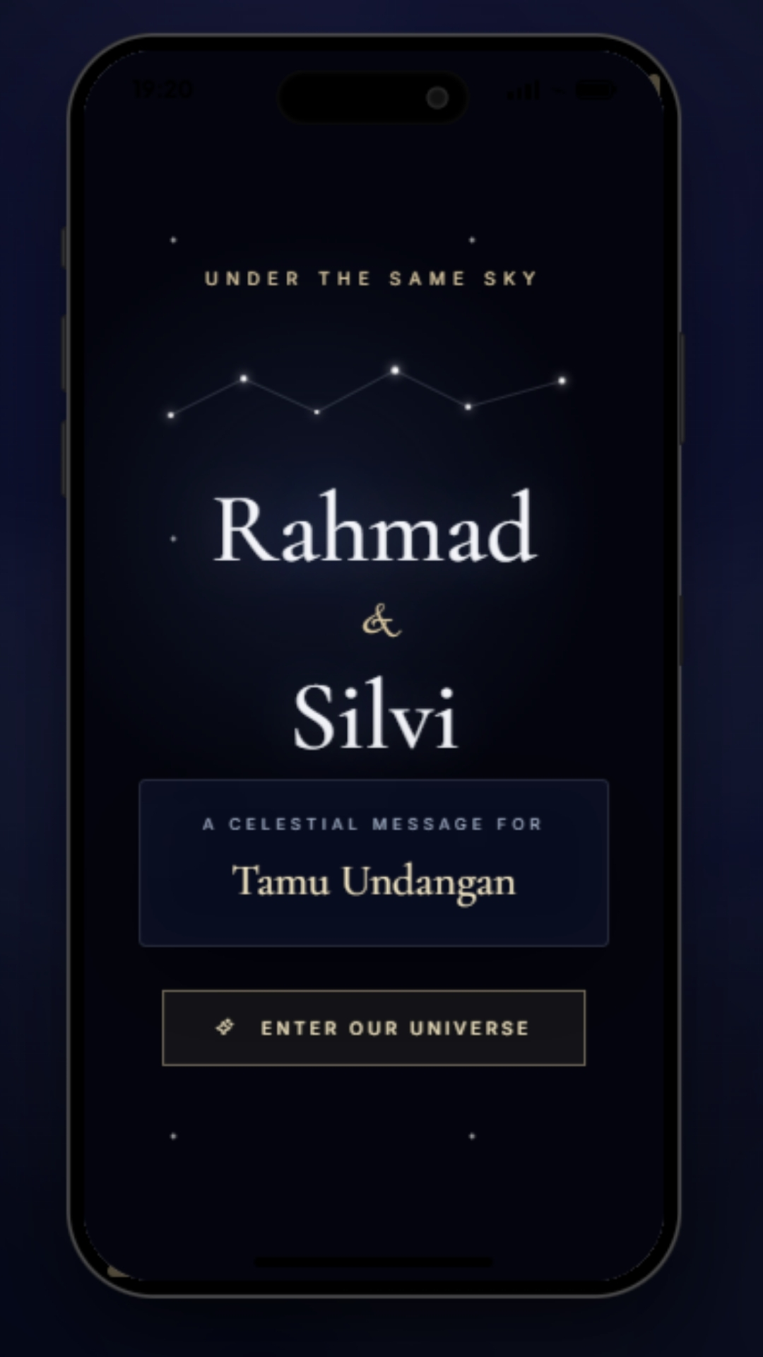 Tema CELESTIAL LOVE — undangan digital Wedding & Pernikahan