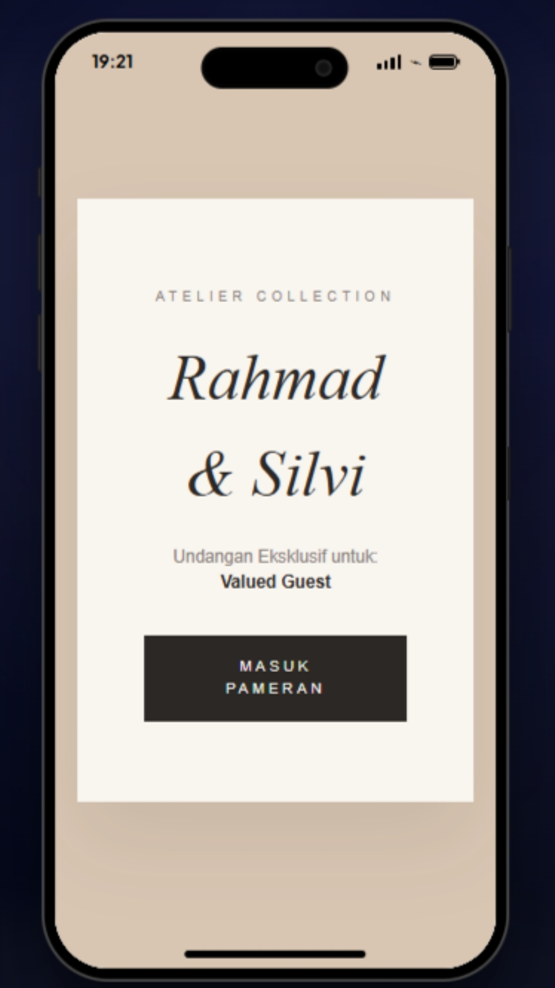 Tema CHAMPAGNE ATELIER THEME — undangan digital Wedding & Pernikahan