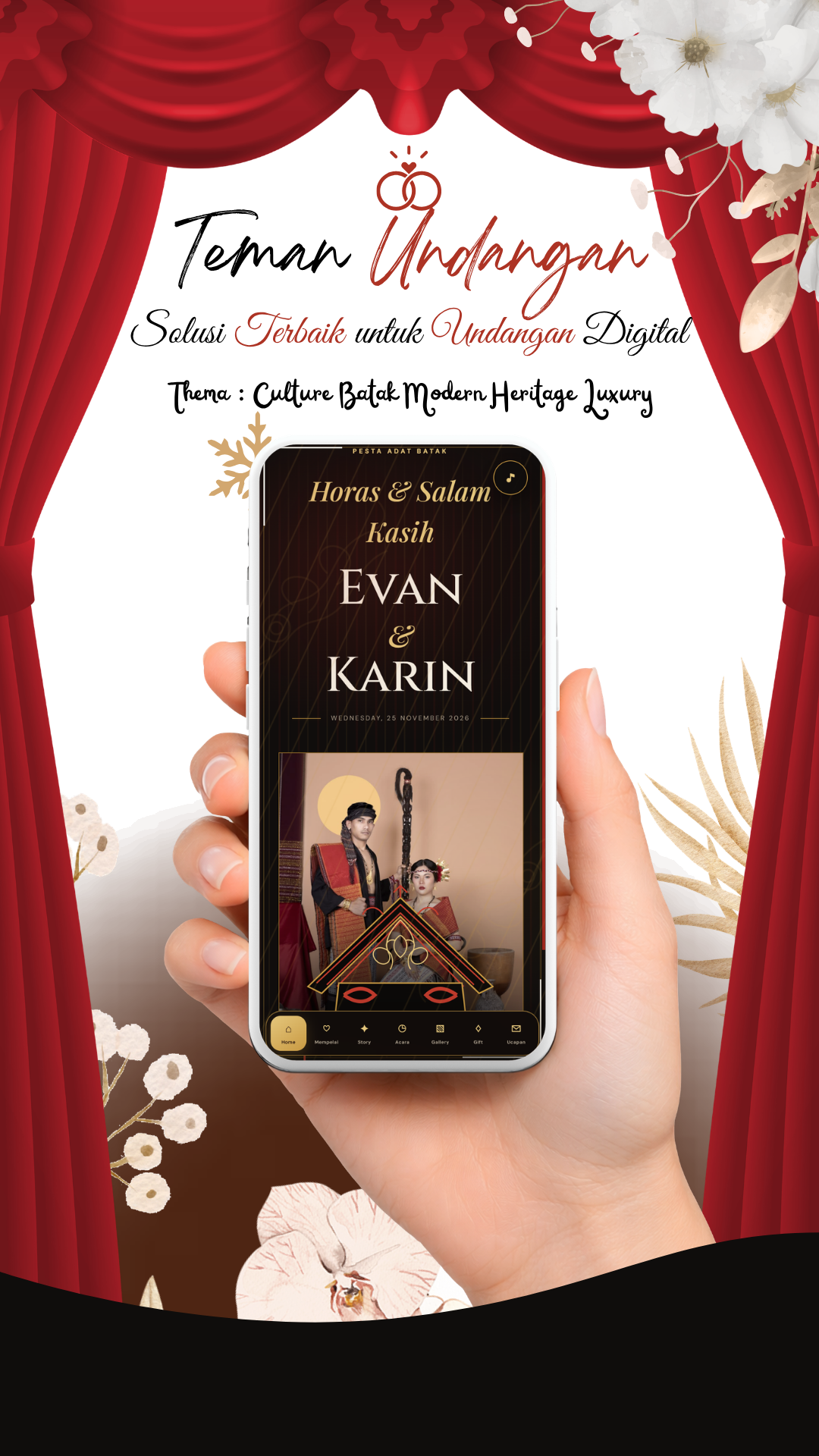 Tema Culture Batak Modern Heritage Luxury — undangan digital Adat & Tradisional