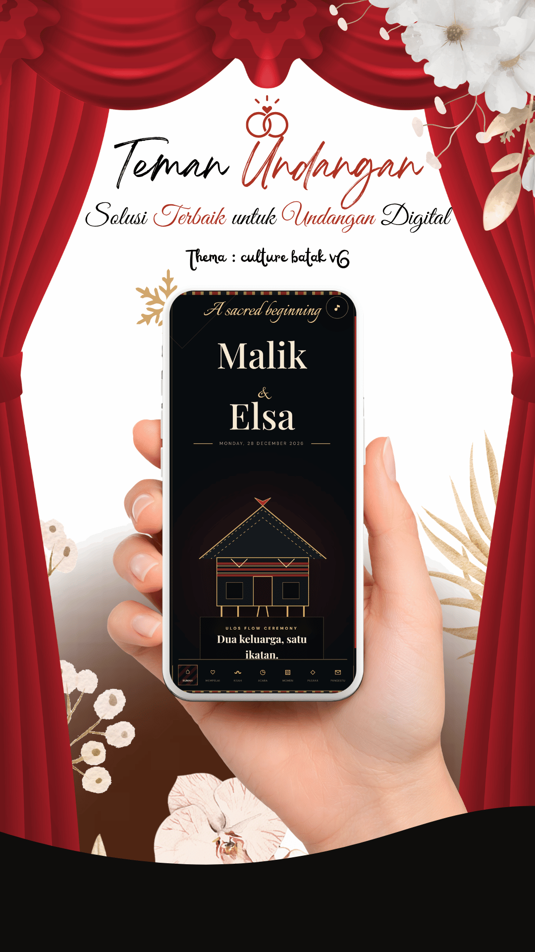 Tema culture batak v6 — undangan digital Adat & Tradisional