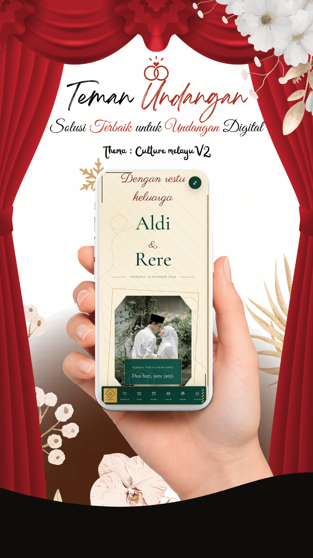 Tema Culture Melayu V2 — undangan digital Adat & Tradisional