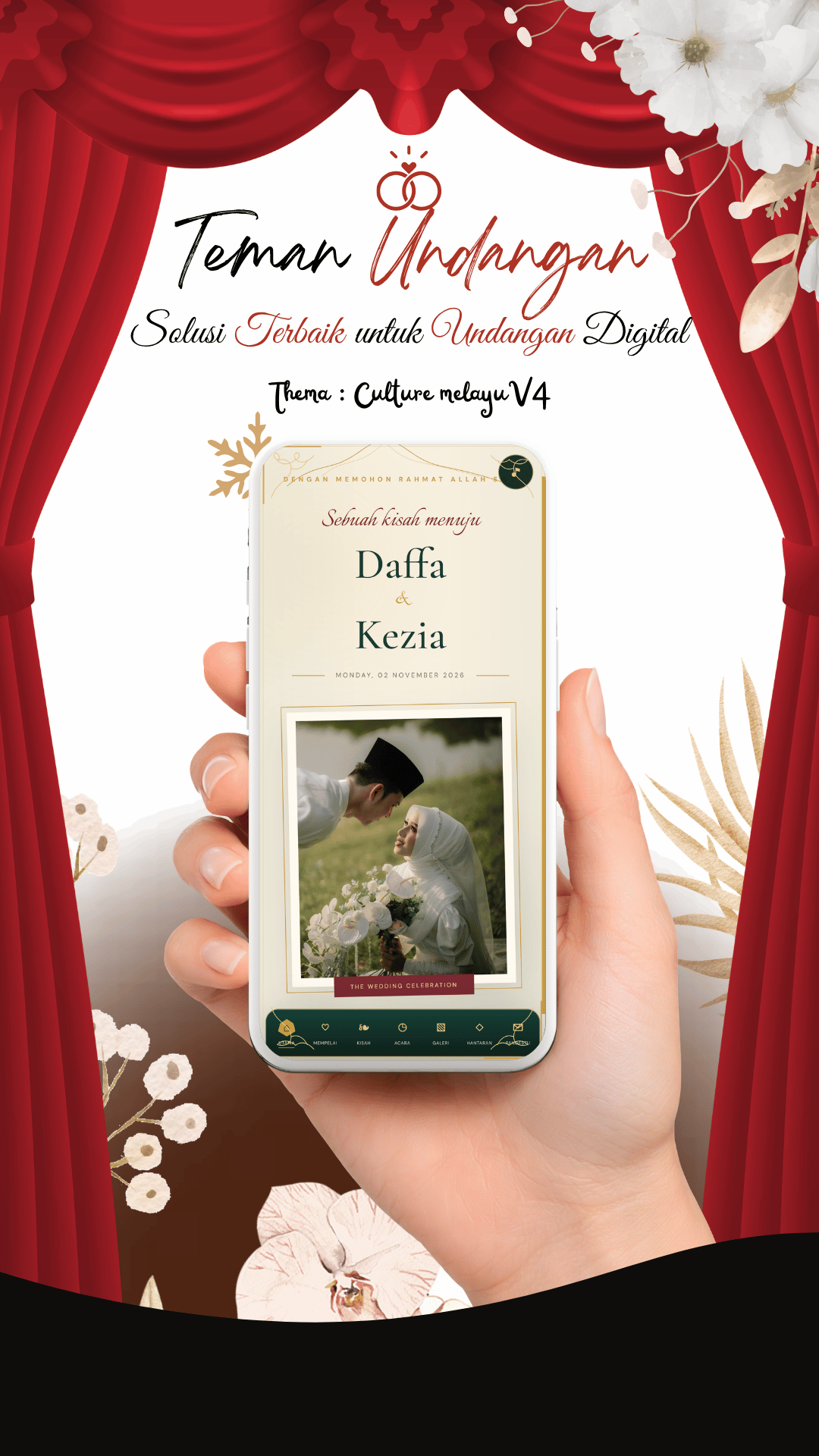 Tema Culture melayu V4 — undangan digital Adat & Tradisional