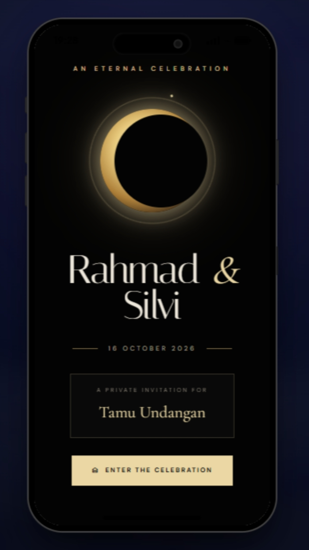 Tema ECLIPSE ETERNAL — undangan digital Wedding & Pernikahan