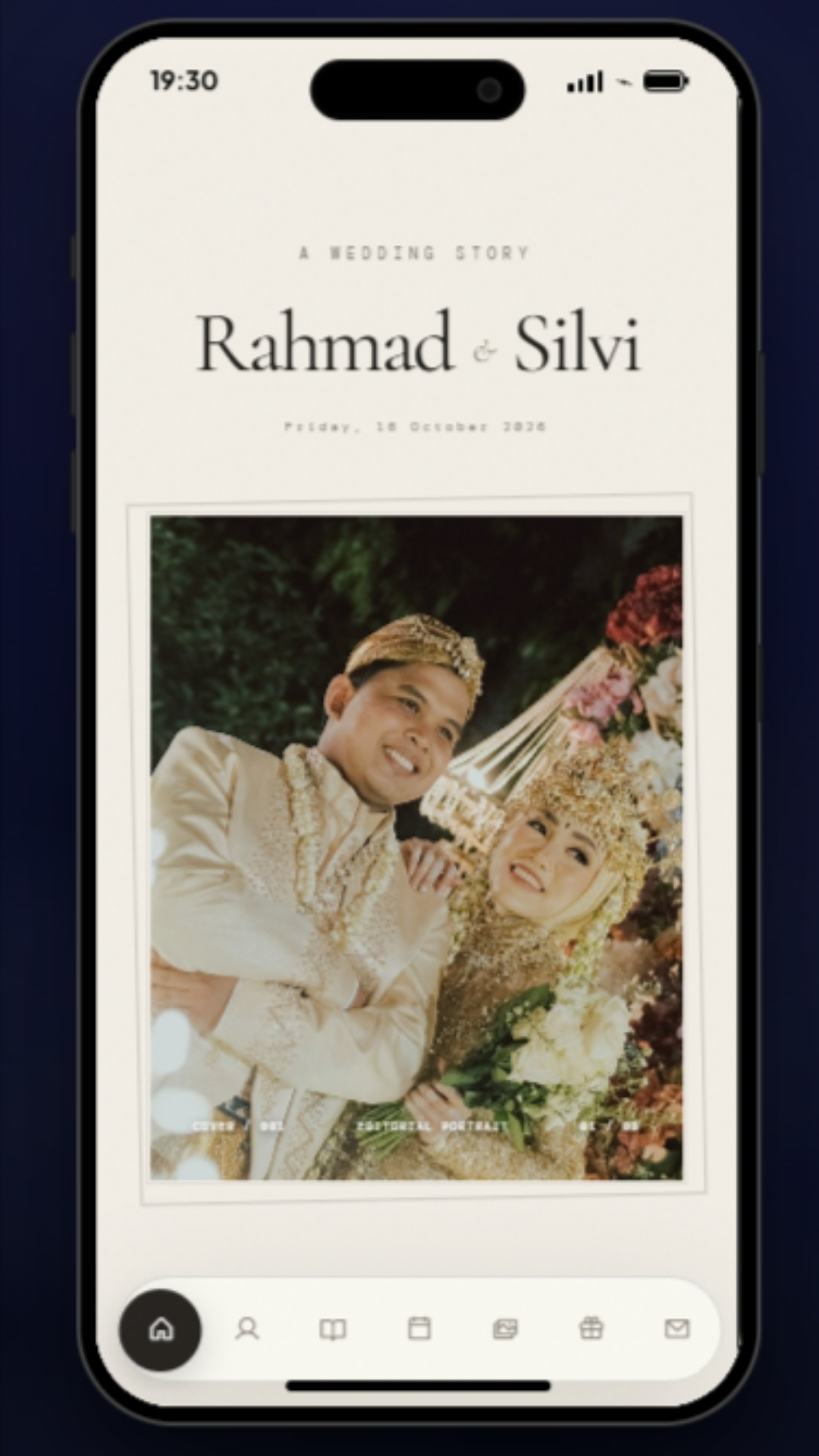 Tema EDITORIAL 01 — undangan digital Wedding & Pernikahan