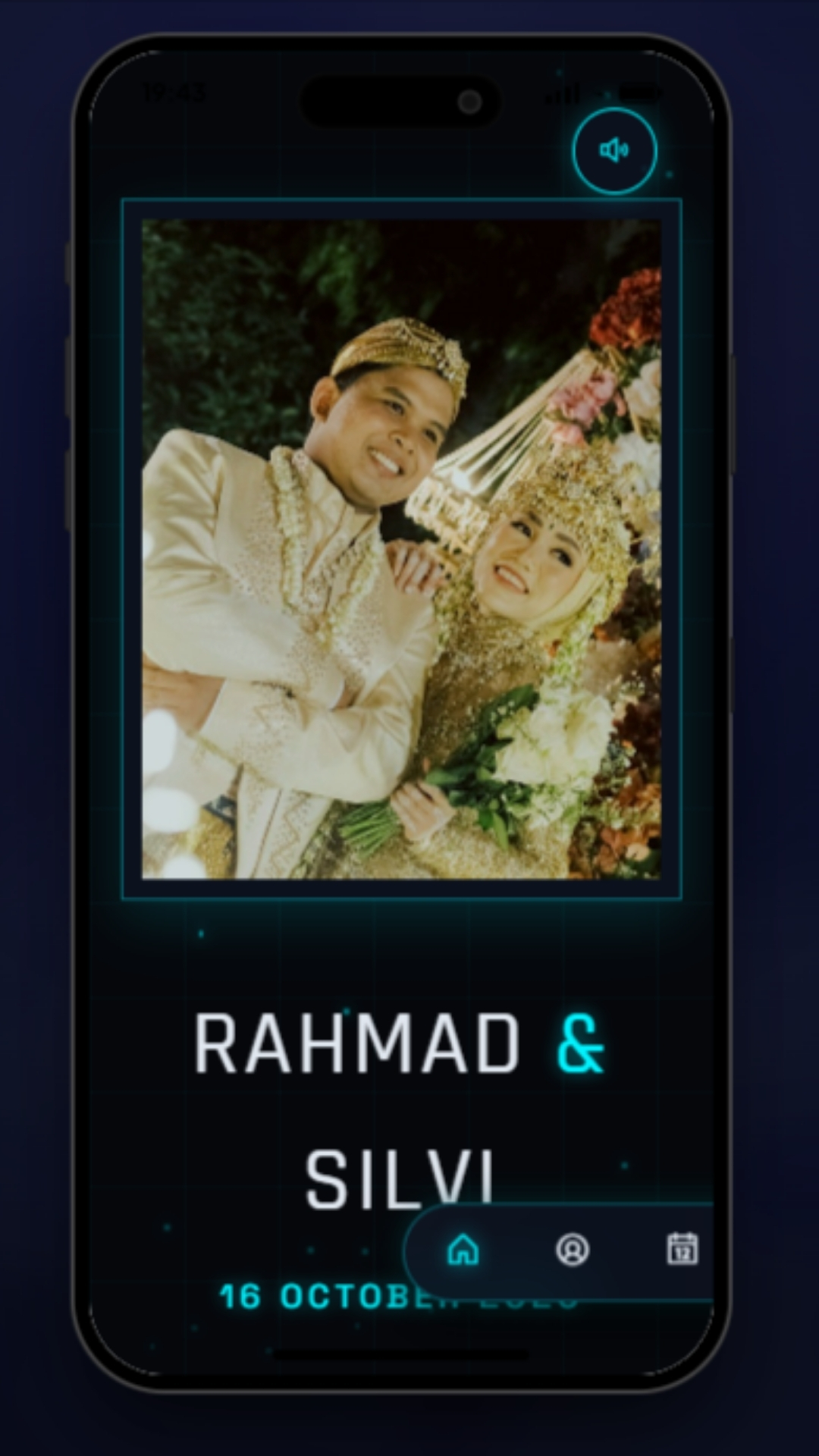 Tema Noir Holographic — undangan digital Wedding & Pernikahan