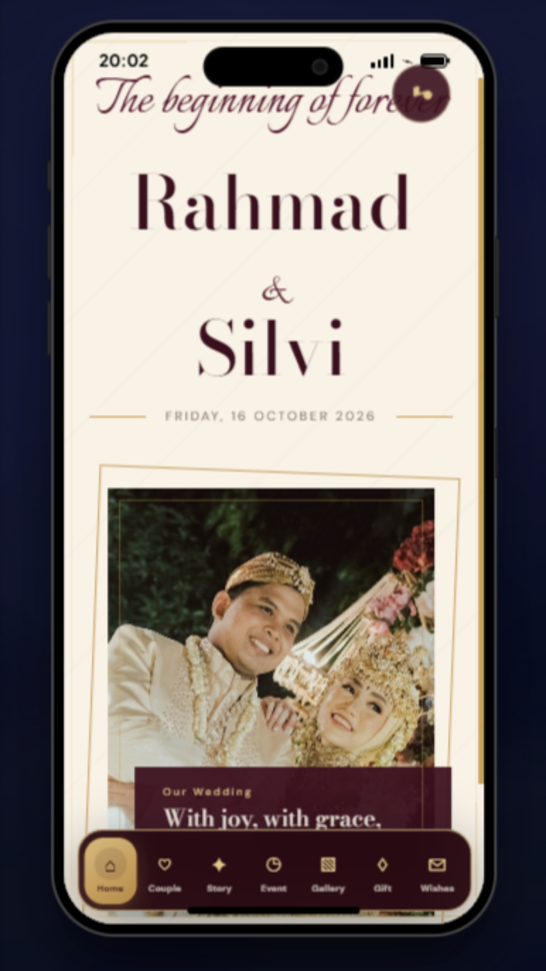 Tema TSUKI NOIR — undangan digital Wedding & Pernikahan