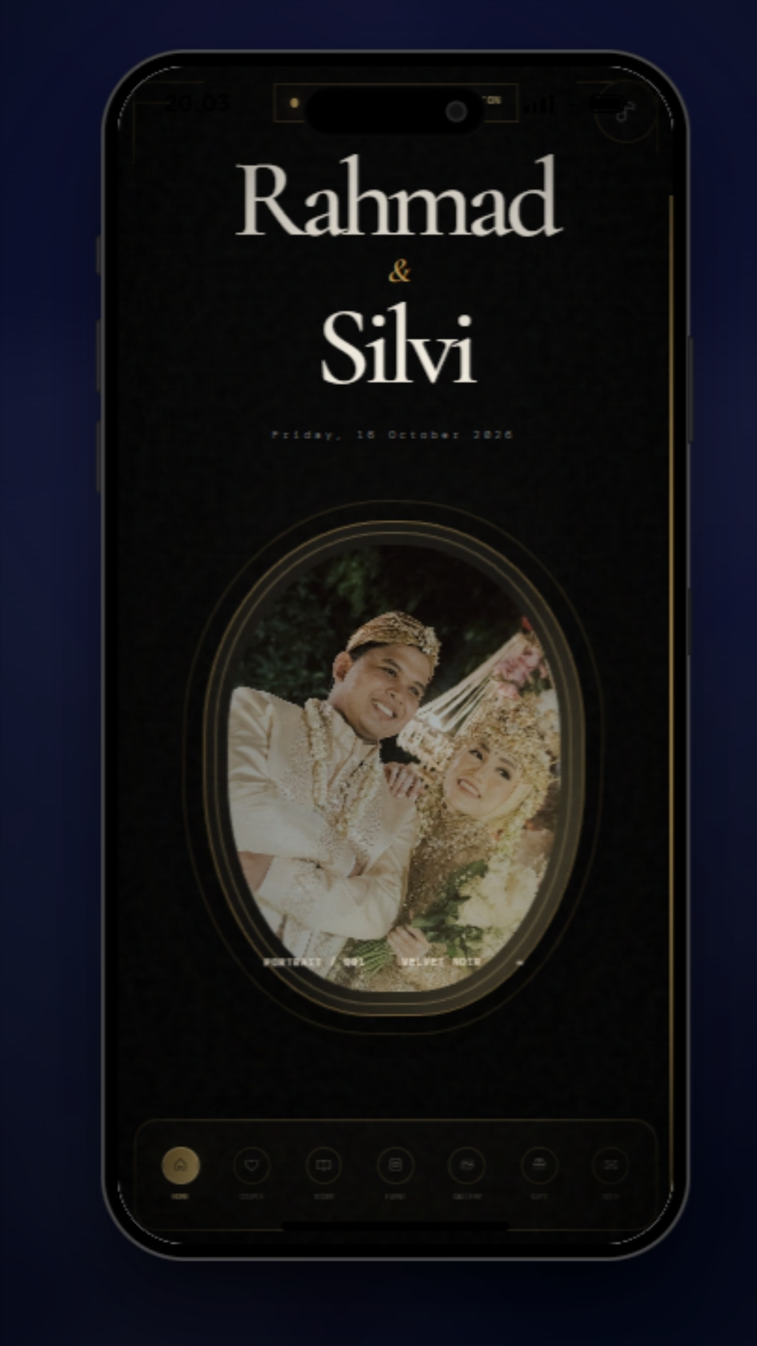 Tema VELVET NOIR — undangan digital Wedding & Pernikahan