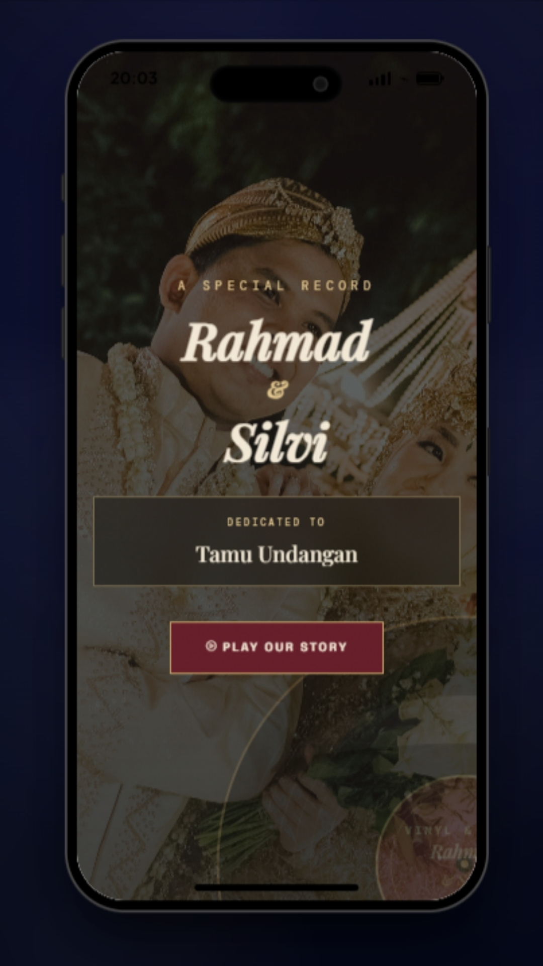 Tema VINYL & LOVE — undangan digital Wedding & Pernikahan